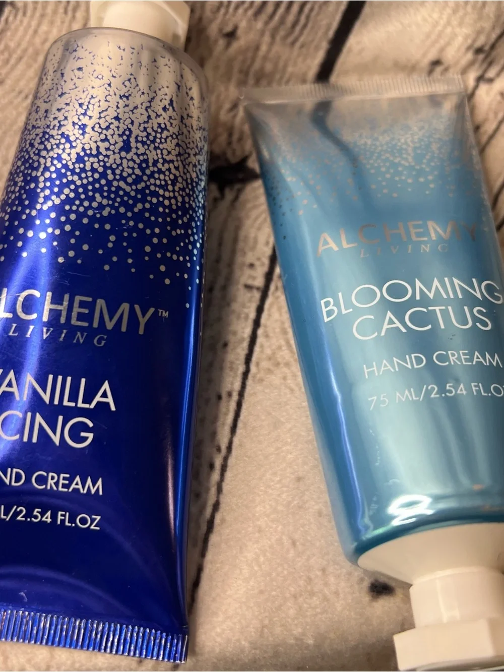 Alchemy Living Vanilla Icing & Blooming Cactus Hand Creams - Blue